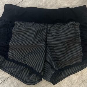Women’s Lululemon Black & Grey Striped Shorts